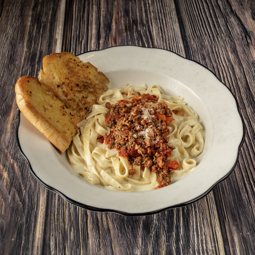 FETTUCCINE ALFREDO WITH BOLOGNESE