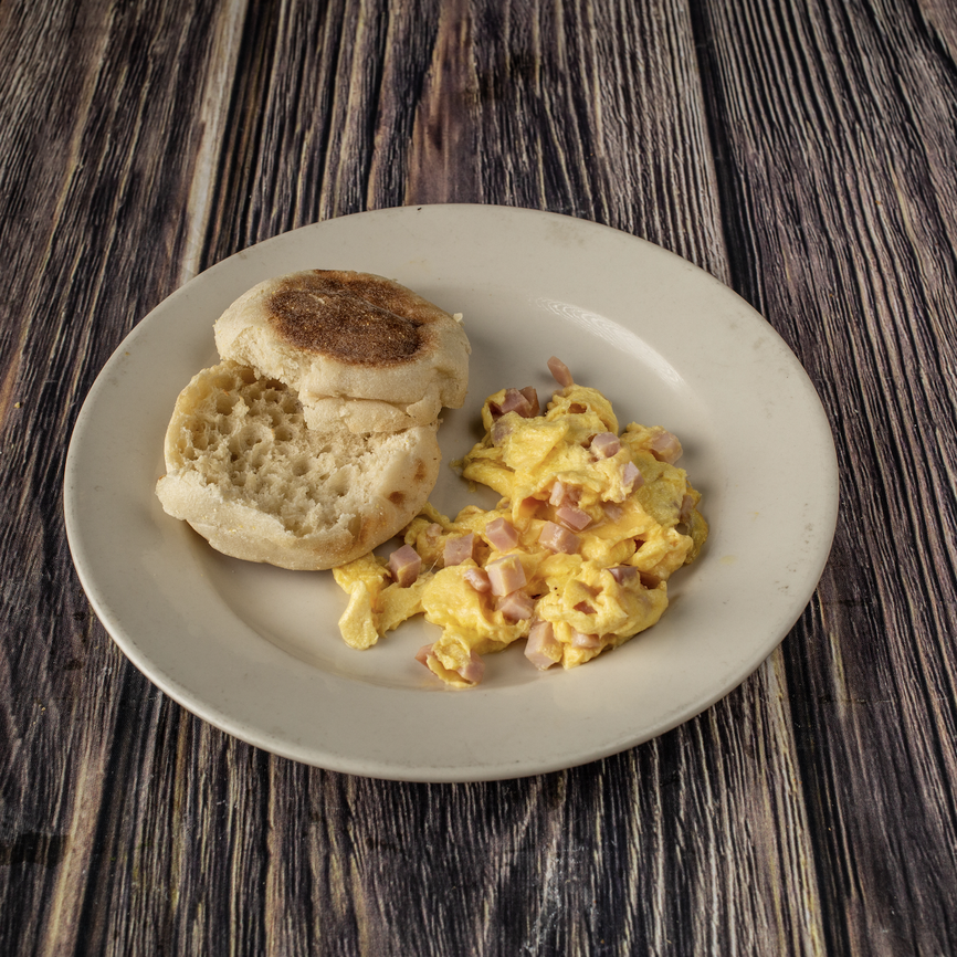 DICED HAM & SCRAMBLED EGG WITH AN ENGLISH MUFFIN.jpg