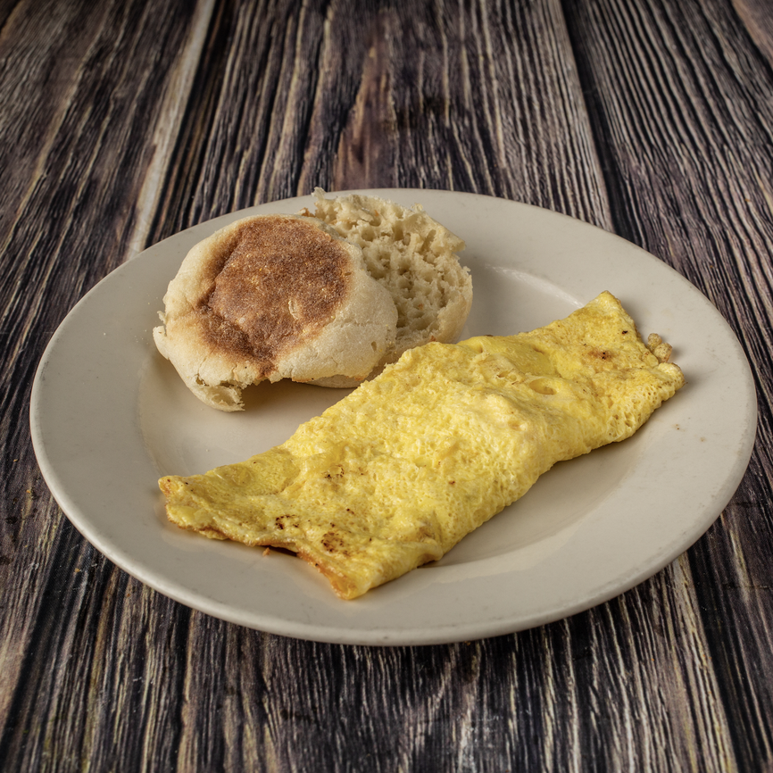 PLAIN OMELETTE WITH ENGLISH MUFFIN